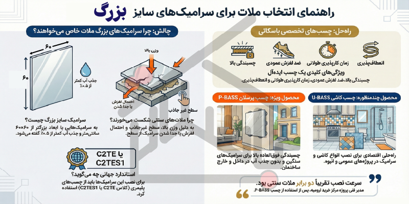 ملات‌هایی برای نصب سرامیک‌های سایز بزرگ