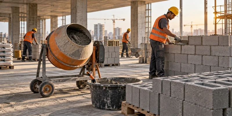 افزایش سرعت اجرا با ملات خشک؛ از نظم کارگاه تا کنترل هر نوبت